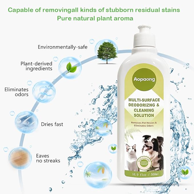 Multi-Surface Floor Cleaning Solution Household Floor Cleaner Care for All Robot Vacuums with Mopping and Cordless Wet/Dry Vacuums (16.9Fl Oz/500ML)