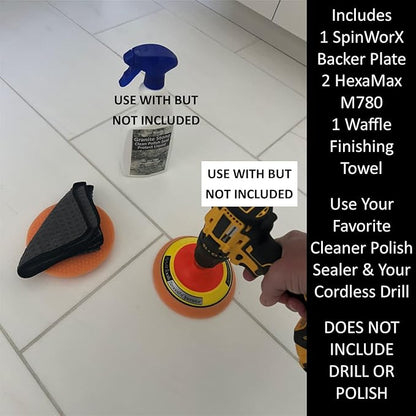 Keyfit Tools SmoothOperator PROFESSIONAL Drill Powered Granite Stone Quartz Marble Countertop Cleaner Polisher Sealer ~HexaMax M780 Proprietary Non Abrasive Cleaning/Polishing/Sealing Compound