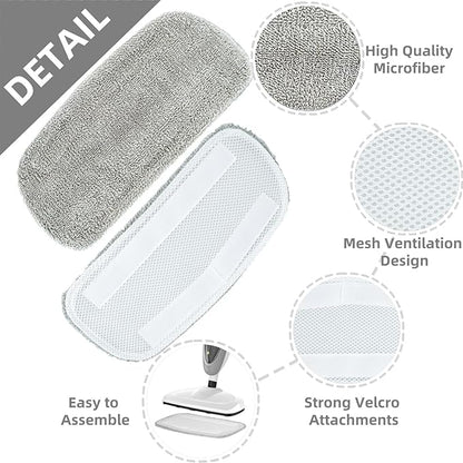 KAiSnova Steam Mop Replacement Pads Compatible with GorFanty GF-6610B/GF-6610, Washable & Reusable Microfiber Mop Cloth Compatible with Neugo NE033 NE033M & Mxnsewr MX-C021 Steam Mop (6 Pack)