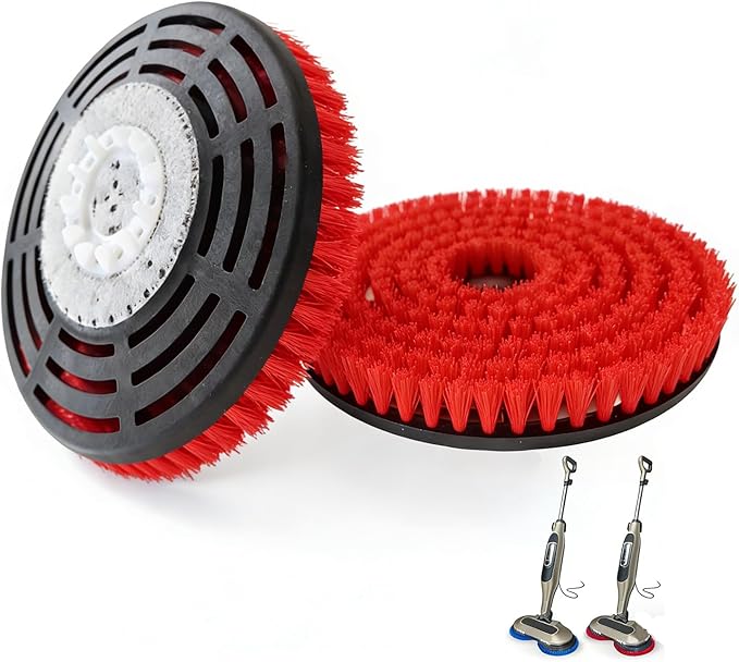 KVLZ 2-Pack - Newly Upgraded Steam Mop Replacement Brush Head, Compatible with Shark Steam Mops and Scrub Mops S8201/S8001/S7201/S7000 Series,Suitable for All Floor Types, Scratch-Free Polish (Red)