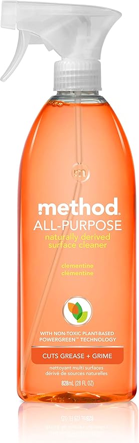 Method All-Purpose Cleaner Spray, Clementine, Perfect for Most Counters, Tiles, Stone, and More, 28 oz Spray Bottles, (Pack of 2)