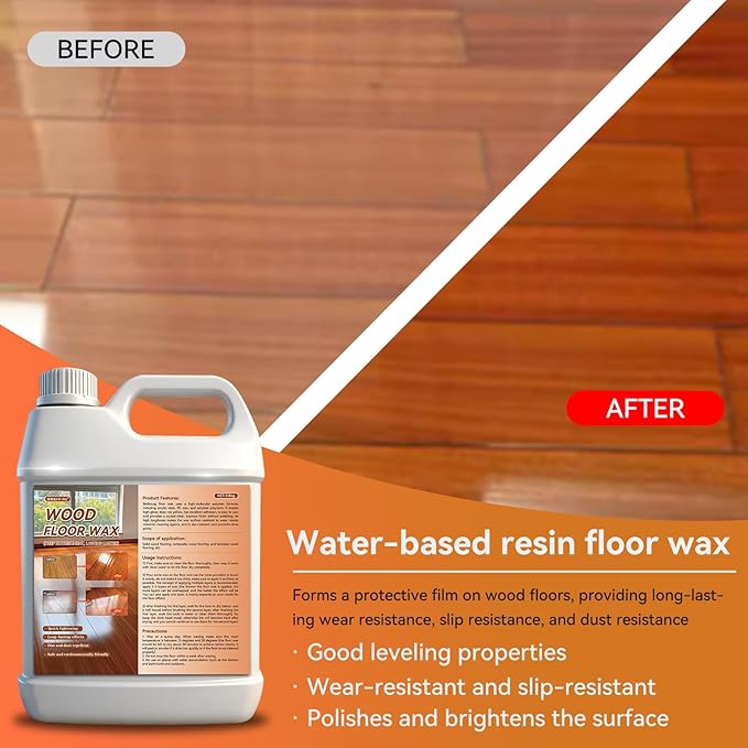 Hardwood Floor Luster-Polish 1 Gallon | Floor Polish - Long Lasting Shine, Slip-resistant & Dust-proof, Sturdy and Wear-resistant, for Solid Wood, Composite wood, Bamboo, Flooring, Furniture