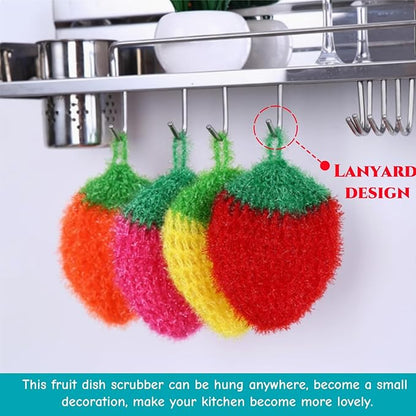 16 Pieces Fruit Dish Scrubber, Non Scratch Dish Washing Sponge, Double Layer Reusable Kitchen Scrubber Cleaning Sponge for Dishwashing, Cleaning Dishes, Cookware Tubs Sinks