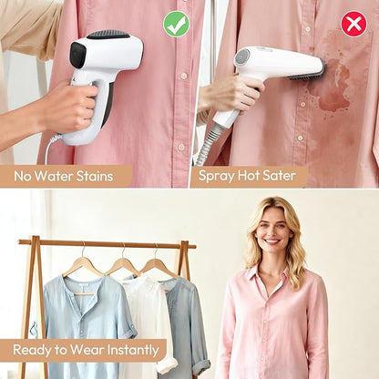 3500Pa Vacuum Steamer for Clothes - 2 in 1 Portable Suction Handheld Vacuum Iron,30s Rapid Preheating,Auto-off,Light Steamer for Travel/Home