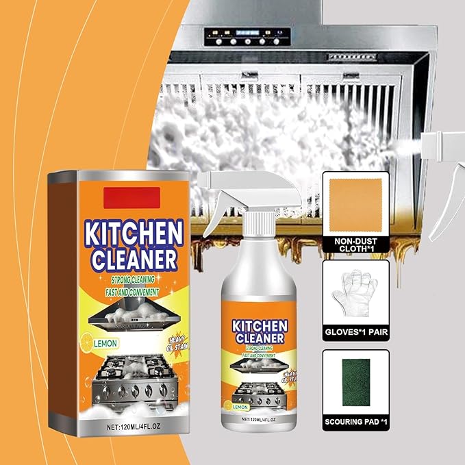 Kitchen Foam Cleaner Spray, All-purpose Grease Cleaner Spray for Pots, Pans, Surfaces & Appliances, Multipurpose Foam Cleaner Kit, Kitchen Cleaner Set