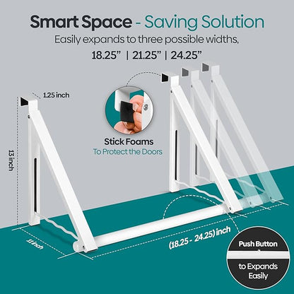 HOLDN’ STORAGE Over The Door Hanger Foldable - Over The Door Rack for Hanging Towels, Coats & Clothes - Over The Door Hanger Hooks for Bedroom, Washroom and Office.