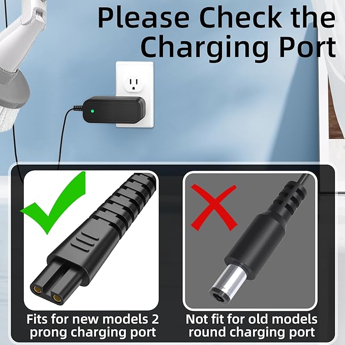 Charger for Khelfer Electric Spin Scrubber Power Cord for KHelfer Kh8 Pro Electric Spin Scrubber Compatible with Kh8 Series Kh1 Pro Kh2 Pro KH8W KH8B KH8G 9V Adapter Power Supply