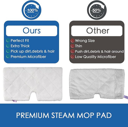 S3501 S3601 Steam Mop Replacement Pads Compatible with Shark Steam Pocket Mop, Vacmop Replacement Pads for Shark Steamer Pads S3500 Series S3501 S3601 S3550 S3601D S3901 S3801 S3801CO, White