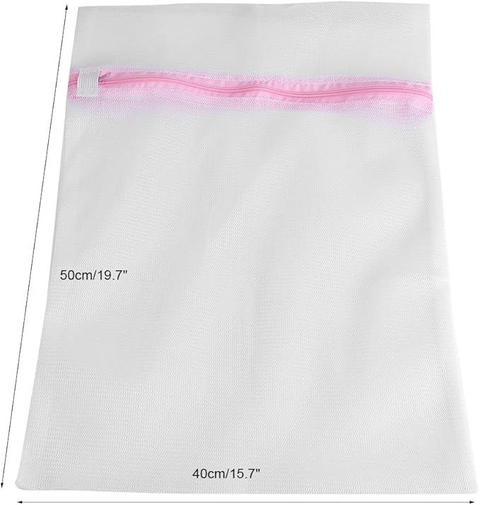 2 Mesh Laundry Bags for Delicate Garments - Fine Mesh Wash Machine Bags for Women's Underwear, Bras, Hosiery, Stockings, Blouses (40x50cm)