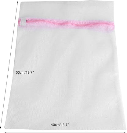 2 Mesh Laundry Bags for Delicate Garments - Fine Mesh Wash Machine Bags for Women's Underwear, Bras, Hosiery, Stockings, Blouses (40x50cm)