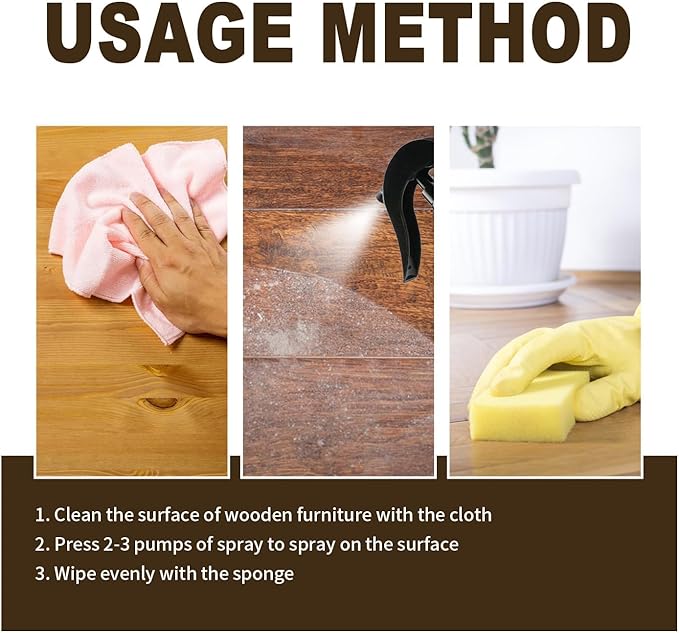 3PCS Beeswax Wood Polish - Furniture Polish - Wood Cleaner - Wood Floor Polish - Applicable To Living Room, Kitchen and Wooden Furniture Floors.