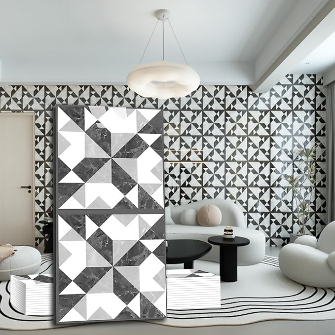 10-Sheet 23.6"x11.8" Marble Peel and Stick Wall Panels (19.4 Sq. Ft. Coverage), PVC Backsplash Tile for Living Room, Bedroom, Kitchen, Dining Room