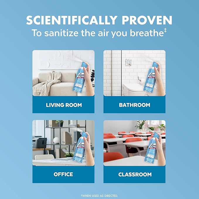 Lysol Air Sanitizer Spray with Bacterial Odor Eliminator for Home & Office, Sanitizing Air Spray, Air Freshener Alternative, Cotton Blossom Scent, 10 oz (Pack of 3)