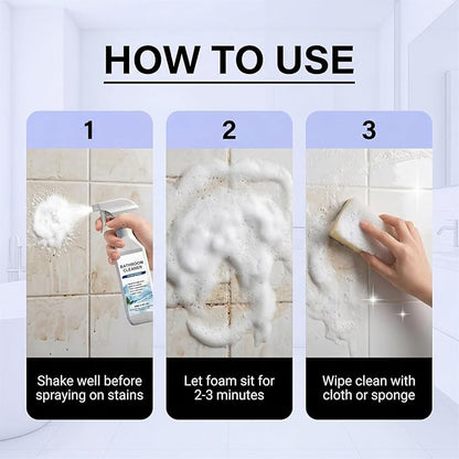 Scale Remover Bathroom Cleaner, Bathroom Cleaner Foam Spray for Shower, Glass, Stainless Steel, Tiles, Glass and Toilet, 3.38OZ (1Pcs)