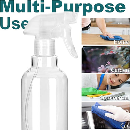 Plastic Spray Bottles, 16.9oz/2Pack,Adjustable Spray Bottles for Cleaning, Empty Spray Bottle For Hair, Plants, Pet, Vinegar, Cooking,Cleaning Solutions (2)