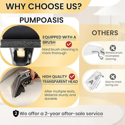 【Upgrade Hard Bristle Brush】Better Extractor Hose Kit for Shop Vac, with 10FT Hoses and 25 FTWater Pipes, Thick transparent shell, Turns Vacuum Cleaner into Carpet Cleaning Machine,2-Year Warranty