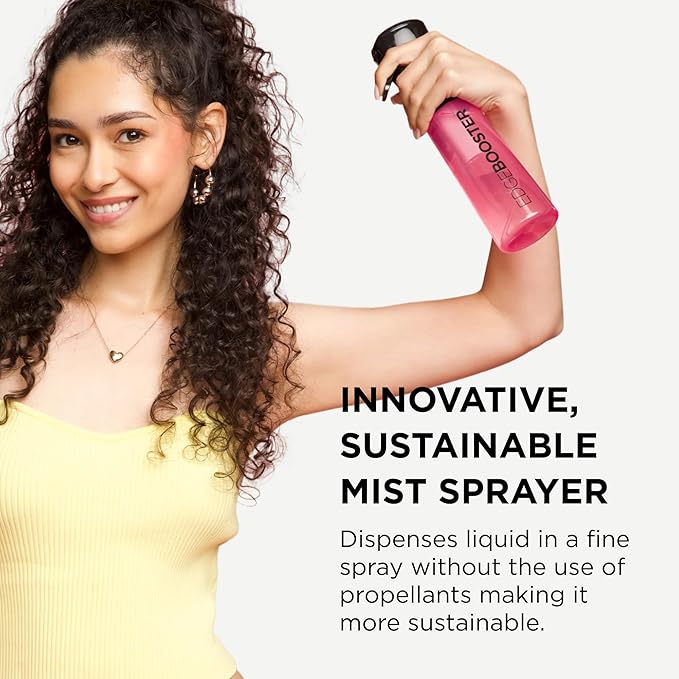 Style Factor Edge Booster Mist Spray Bottle for Hair (10.1oz/300ml) - Continuous Ultra Fine Mist Sprayer – For Hairstyling, Salons, Cleaning, Plants, Essential Oil & More - Black
