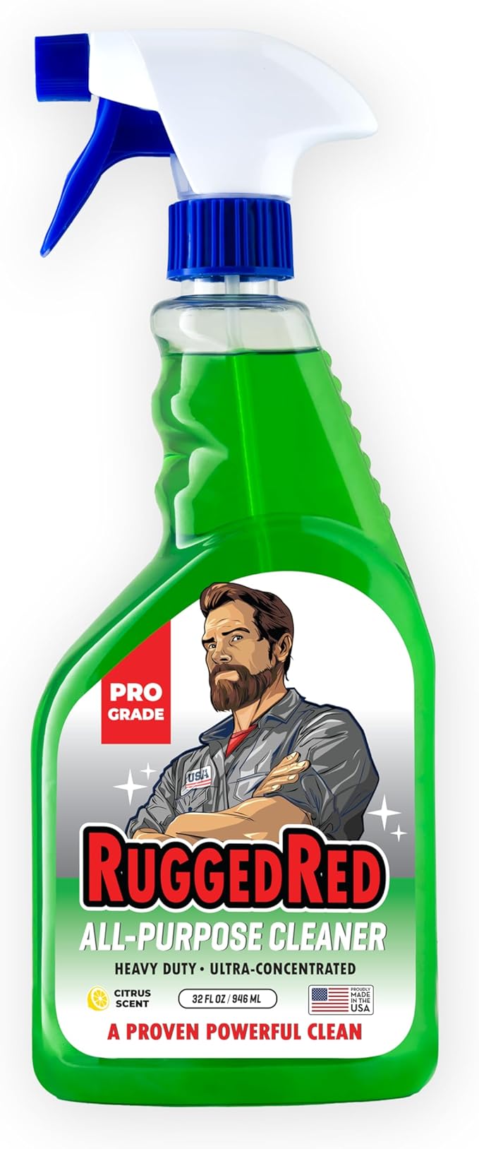 Industrial-Strength All-Purpose Cleaning Spray, Heavy-Duty Cleaner ideal for Kitchen & Home, Multi-Surface Deep Cleaner, Made in the USA, Citrus Scent, 32oz (1 Bottle)