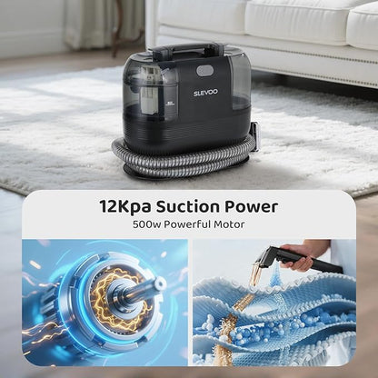 500W Powerful Carpet Cleaner Machine - 12Kpa Strong Suction, Portable Upholstery Cleaner For Pet Accident, Rugs, Carpet And Upholstery