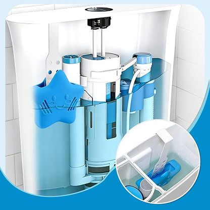 Toilet Tank Tablet Holder, Blue Star Shaped Hanging Toilets Bowl Tablet Holder for Preventing Dissolved Residue From Polluting Water Tank(2Ps)