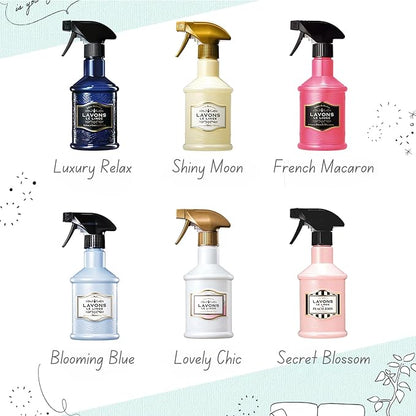 LAVONS Fabric Spray Freshener for Carpet Fresh, Pet Safe Linen Spray for Bedding, Organic Fabric Refresher Spray for Home & Offices, Natural Carpet Freshener from Japan, 12.5 Fl Oz BLOOMING BLUE 2EA