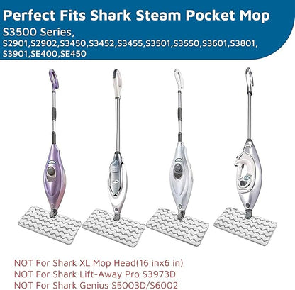 Steam Mop Replacement Pads for Shark S3501 S3972BRN S3601 S3901 S3550 S3801 SE450 Microfiber Washable Double-Sided Pads for Hardwood Tile Floor,Compatible with Shark Steam Pocket Mop,4-Pack