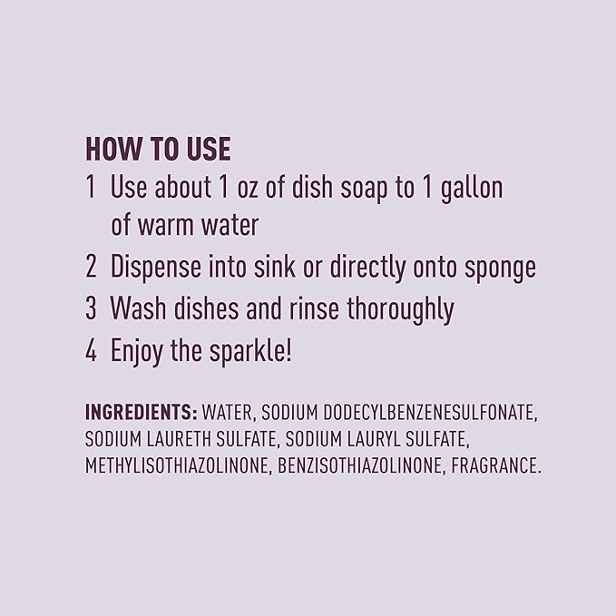 Amazon Brand - Presto! Liquid Dish Soap, Lavender Scent, Cuts Grease & Grime, Concentrated Formula, 30 fl oz, Pack of 2