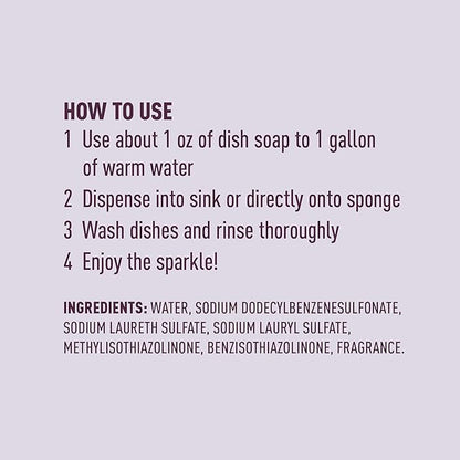 Amazon Brand - Presto! Liquid Dish Soap, Lavender Scent, Cuts Grease & Grime, Concentrated Formula, 30 fl oz, Pack of 2
