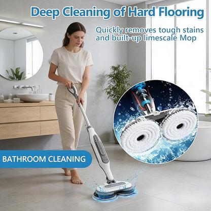4 Pack S7001 Upgraded Steam Mop Replacement Brush Pads, Compatible with Shark S8201/S8001/S7201/S7000 Series Steam and Scrub Mop, Nylon Bristle for Polishing Hard Floors (2 White, 2 Gray)