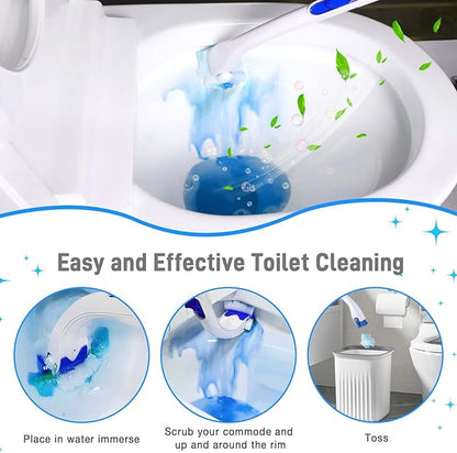 Toilet Cleaner Refill Pads Ocean Scent Enhanced Odor Control 48 Count Toilet Scrubber Refill Clean Stains Disposable Toilet Brush Refill for Toilet and Bathroom