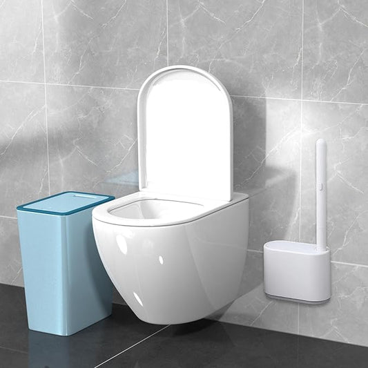 Toilet Cleaner Brush - Toilet Bowl Brush, Toilet Brush for Wall | Deep Clean Toilet Bowl Scrubber, dureble Bristles Ergonomic Handle Compact Design, Bathroom Cleaning Tool, Hygienic Storage Solution
