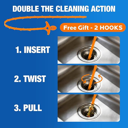 Sink Drain Cleaner Powder: Household Drain Clog Remover for Sink Shower Tub Kitchen Bathroom Pipes Floor Drains - Easy-to-Use Home Unclogging Opener (4 Pack)
