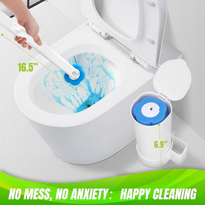 KOKL Disposable Toilet Bowl Wand Refills, Toilet Brushes and Holder, Disposable Toilet Brush Heads for Bathroom Cleaning, 48 Count