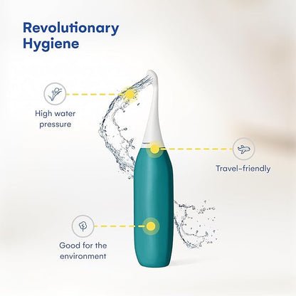 HappyPo The Original XL Butt Shower - Portable Bidet with 50% More Volume - The Easy-Bidet 2.0 Replaces Wet Wipes and Shower Toilet - Portable Bum Spray for Travel - Turquoise