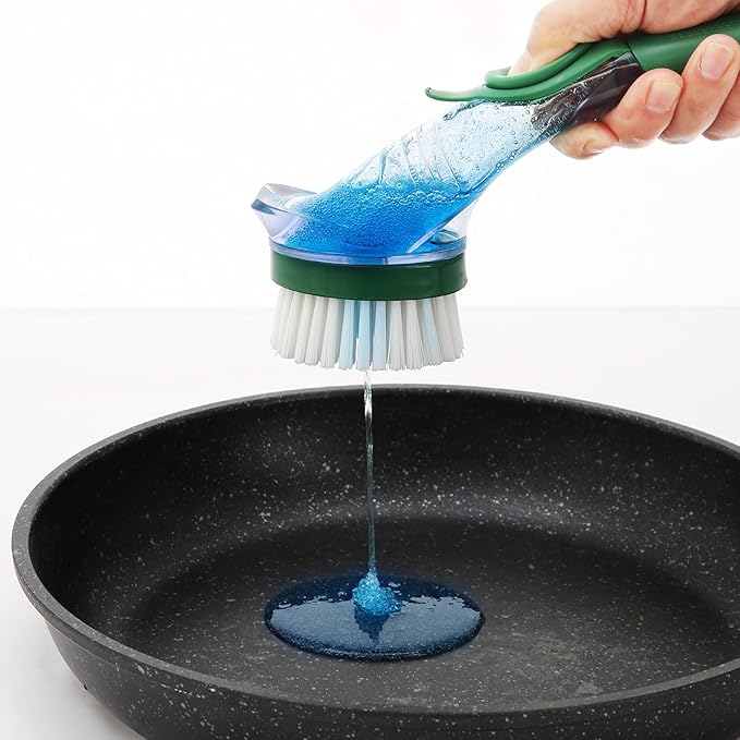 Kitchen Cleaning Tool Set - 3-Pack Dish Scrub Brush Kit with 10PCS Non-Scratch Scrub Sponges, Bottle Brush & Pot Scrubber, Safe for Cookware, Bathroom & Nonstick Surfaces