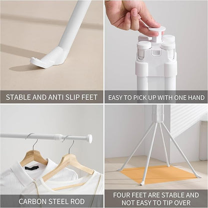 Clothes Drying Rack Tripod Aluminum-4rods16 Clips,Portable Foldable Drying Rack,Space-Saving,Drying Rack Clothing for Laundry Bedroom Household RV Camping