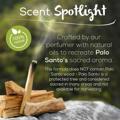 Scent Fill 100% Natural Palo Santo Plug in Air Freshener, Scented Oil Refills, 2 Refills + Diffuser