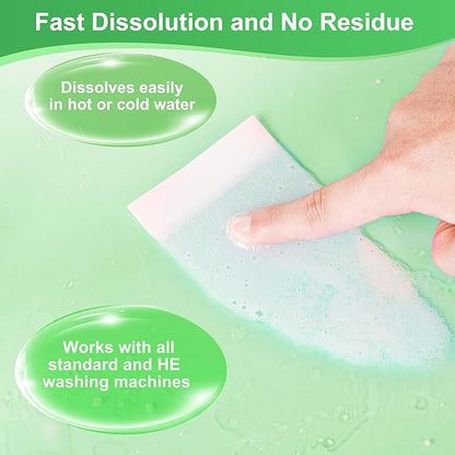 Laundry Detergent Sheets - 200 Loads, Fragrance Free, Eco-Friendly, Hypoallergenic, Portable, Save Space and Travel