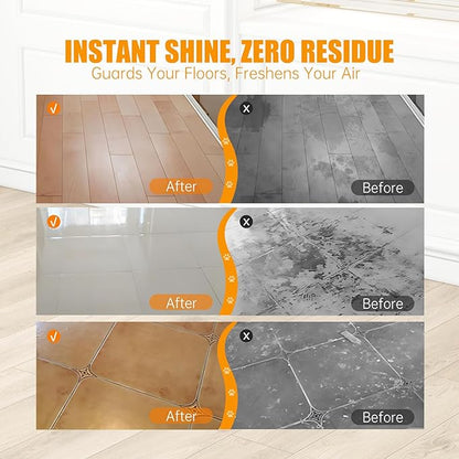 Floor Cleaning Solution Compatible with Tineco iFLOOR Series, All Robot Vacuums & Wireless Wet-Dry Mops, 2 Bottle Floor Cleaner Refill, Orange Scent
