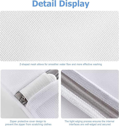 4 Pcs Mesh Laundry Bags for Delicates - 20" x 16" 70G Fine Mesh with Manual-Lock Zipper, Wash Bags for Lingerie Bras Socks Jeans, Ideal for College Dorm Travel Home