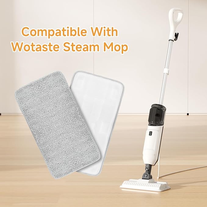 2 Pack Steam Mop Pads Replacement Compatible with Wotaste Steam Mop XR01, Washable & Reusable, Steam Mop Replace Pads for Floor Cleaning