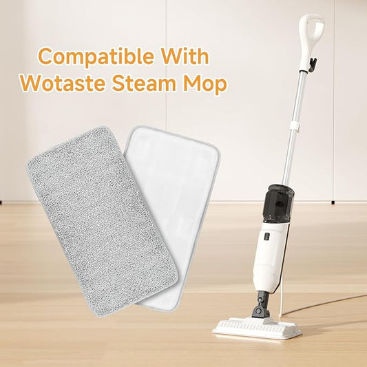 2 Pack Steam Mop Pads Replacement Compatible with Wotaste Steam Mop XR01, Washable & Reusable, Steam Mop Replace Pads for Floor Cleaning