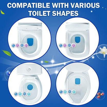 SCENTORINI 4-in-1 Toilet Bowl Cleaner Rim Hanger, Hanging Automatic Toilet Bowl Freshener, 4 Ocean & 4 Lavender Scent, Toilet Bowl Cleaning Balls Long-Lasting up to 30 Days