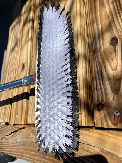 BITOPE Deck Scrub Brush with Long Handle, Heavy Duty Floor Cleaning Brush Scrubber with Stiff Bristle for Concrete Tile Patio Garage Bathroom