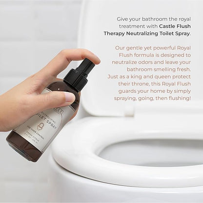 Castle Flush Therapy Neutralizing Toilet Spray | Odor Control | Bathroom Freshening Spray | Neutralizes Odors at the Source | Gentle Yet Powerful Formula | Fresh Citrus | 0.45 oz (2 Pack)