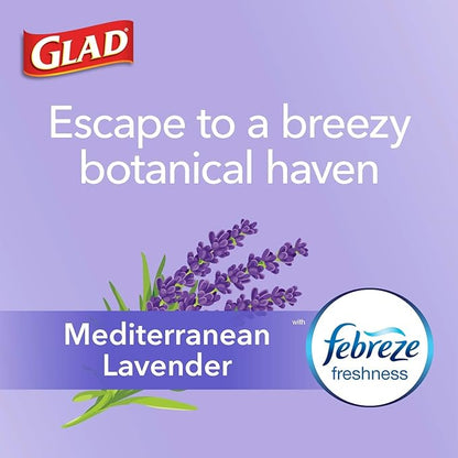 Glad ForceFlex Tall Kitchen Trash Bags, 13 Gallon, Gain Lavender, 80 Count (Package May Vary)