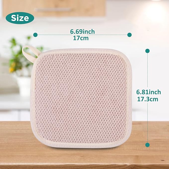 GeeRic Microfiber Dish Drying Mat, Super Absorbent Kitchen Dish Drying Pad for Mother's Day, Reversible Gift Mats for Countertop, 7 * 7 inch Beige