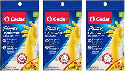 PLAYTEX PROTECTIVE_GLOVE Playtex Handsaver Reusable Rubber Gloves (Large, Pack - 3)