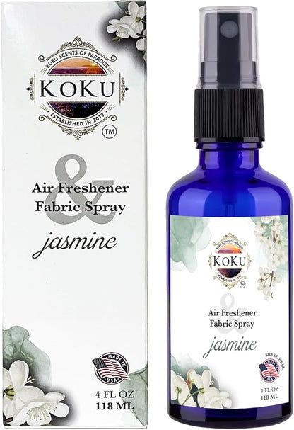 Jasmine Air Freshener - Room Spray - Odor Eliminator - Deodorizer - Car Air Freshener - Home Spray - Linen Spray - Fabric Refresher - Non-Toxic - Alcohol Free – 4 Oz