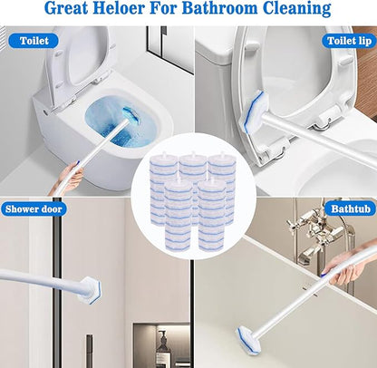 50Pcs Toilet Brush Wand Refills Compatible with Clorox Toilet Wand, 5X Cleaning Power Toilets Bowl Cleaners, Disposable Toilets Brush Refill Replacement Heads for Bathroom Cleaning